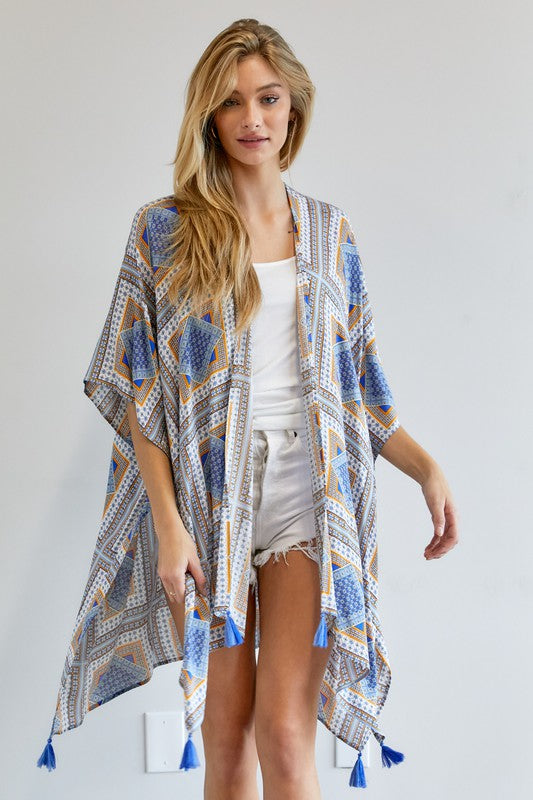 Davi & Dani Boho Print Kimono