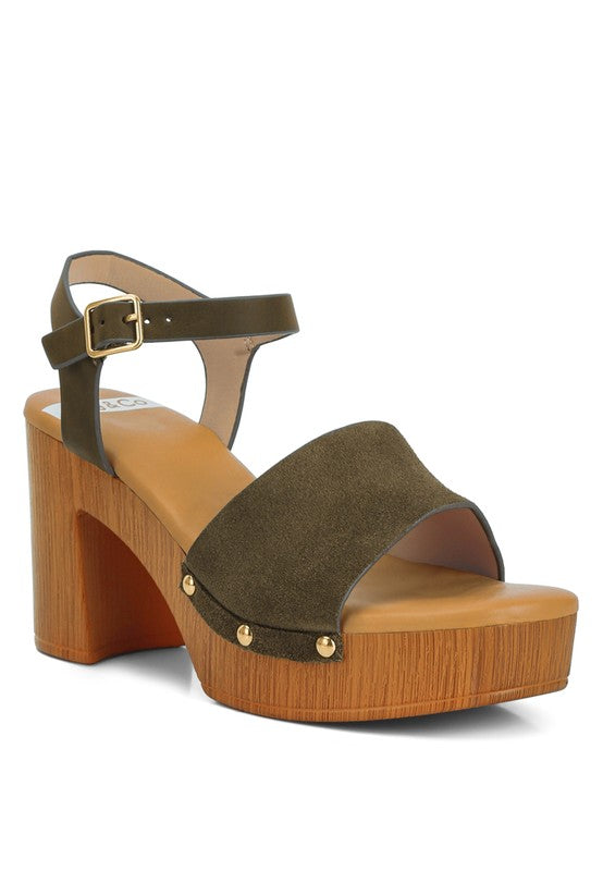 DANIELA Suede High Block Sandals