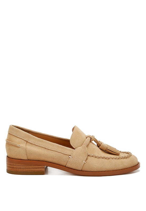 RHONE Tassel Detail Suede Loafers