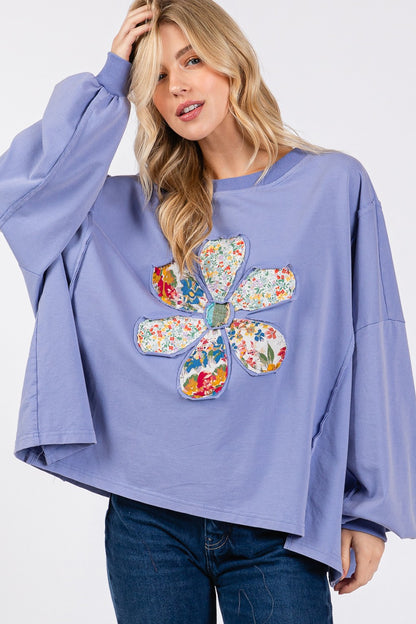 SAGE + FIG - Flower Patch Dropped Shoulder Oversize Top