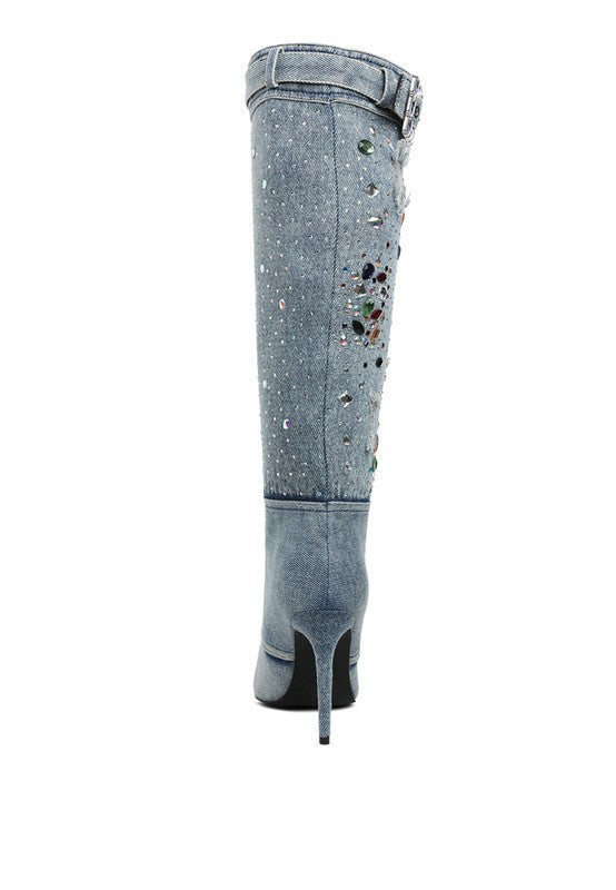 CORNIK Multicolor Stone Denim Boots