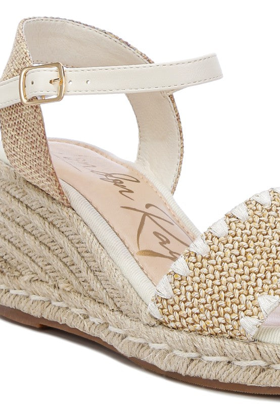 LUCAS Raffia Wedge Heel Espadrilles