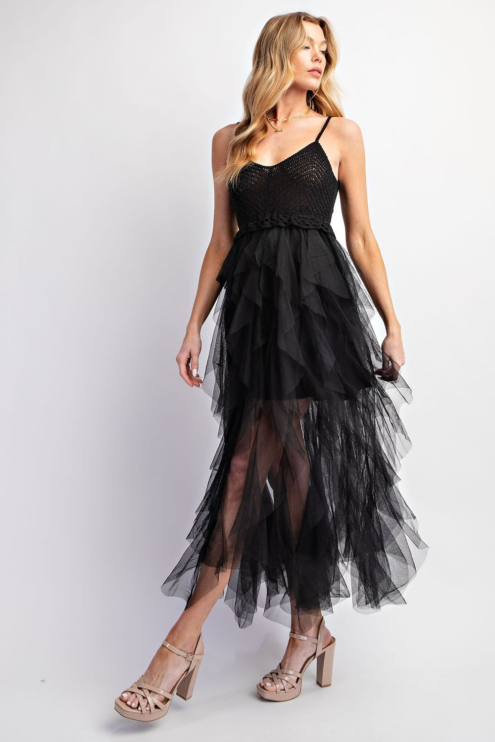 Sweet Generis - LOVELY Tulle Midi Crochet Dress