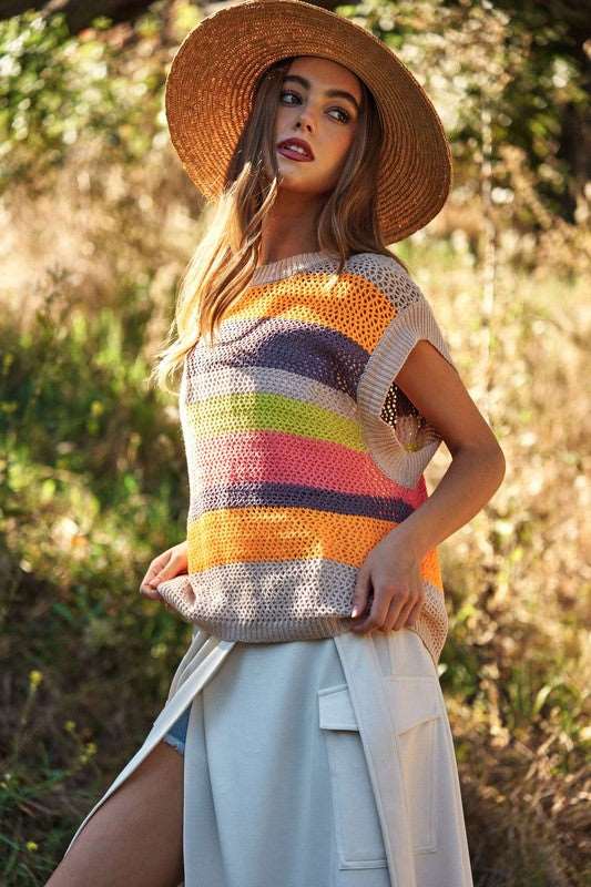 Crochet Knit Sweater Vest