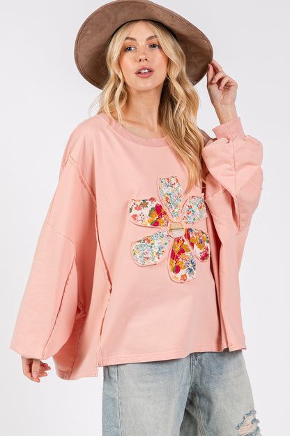 SAGE + FIG - Flower Patch Dropped Shoulder Oversize Top