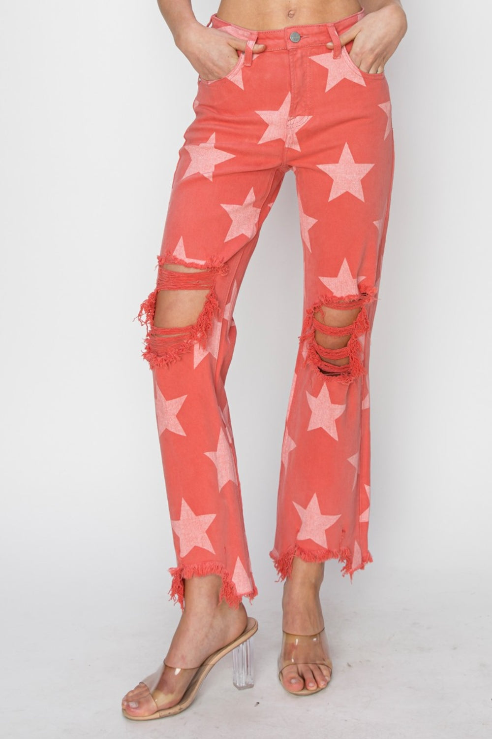 RISEN Full Size Star Pattern Jeans