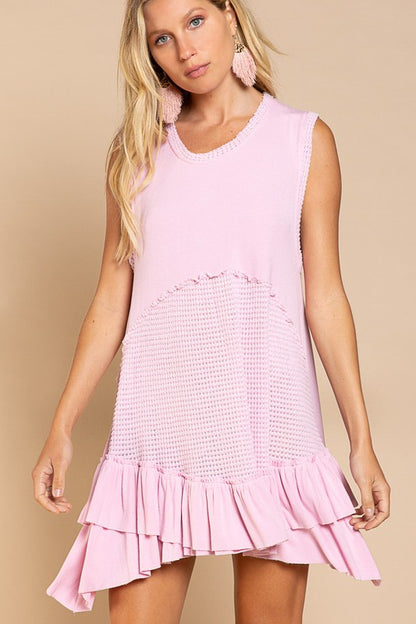 POL Sleeveless Ruffle Hem Dress