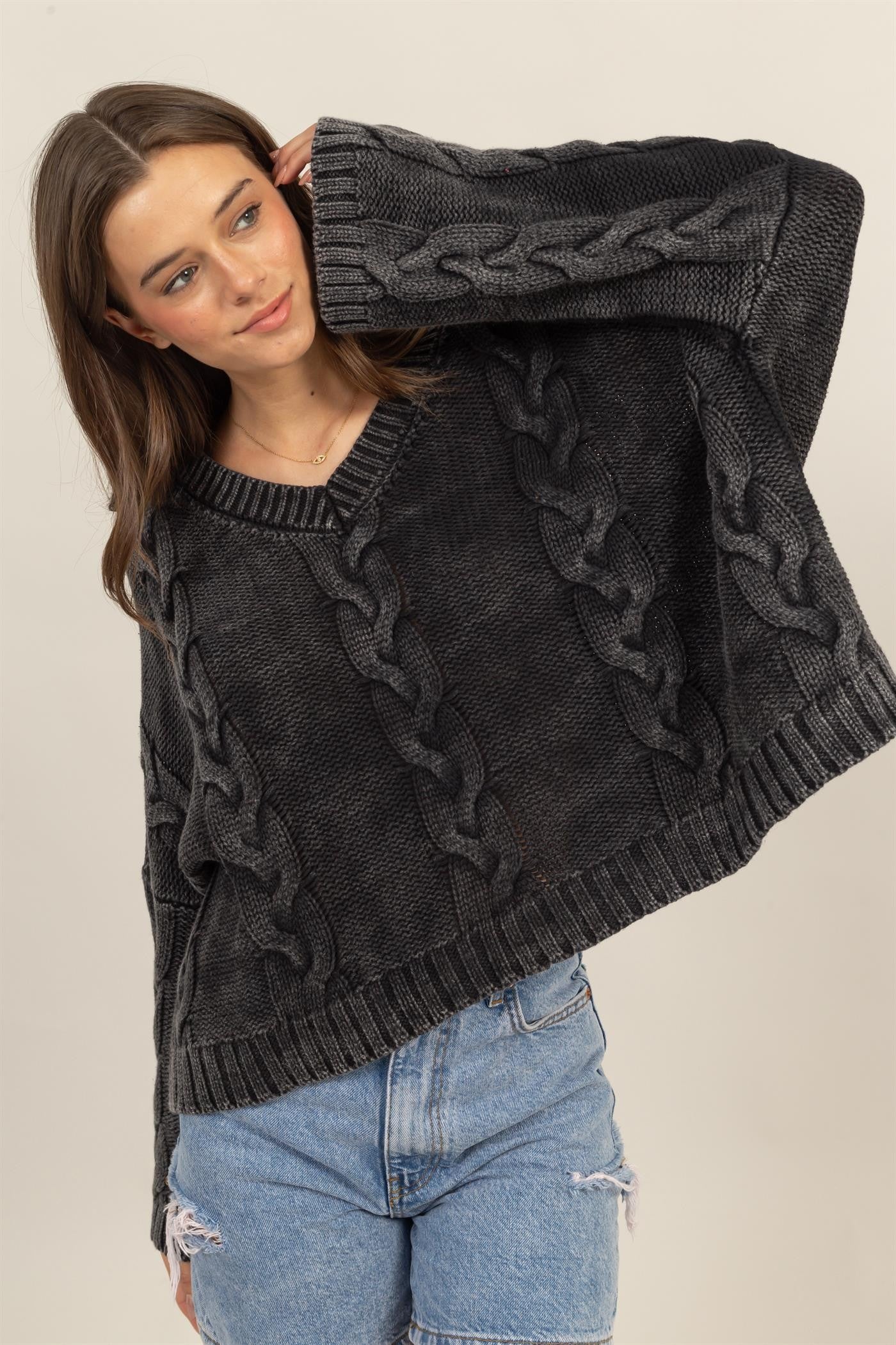 HYFVE Cable Knit Oversized Sweater