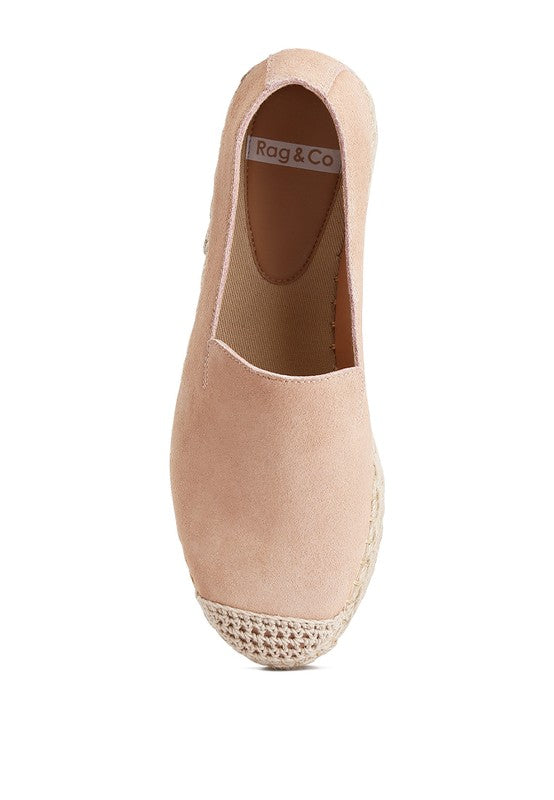 ELLERIE Suede Flatform Heel Espadrilles