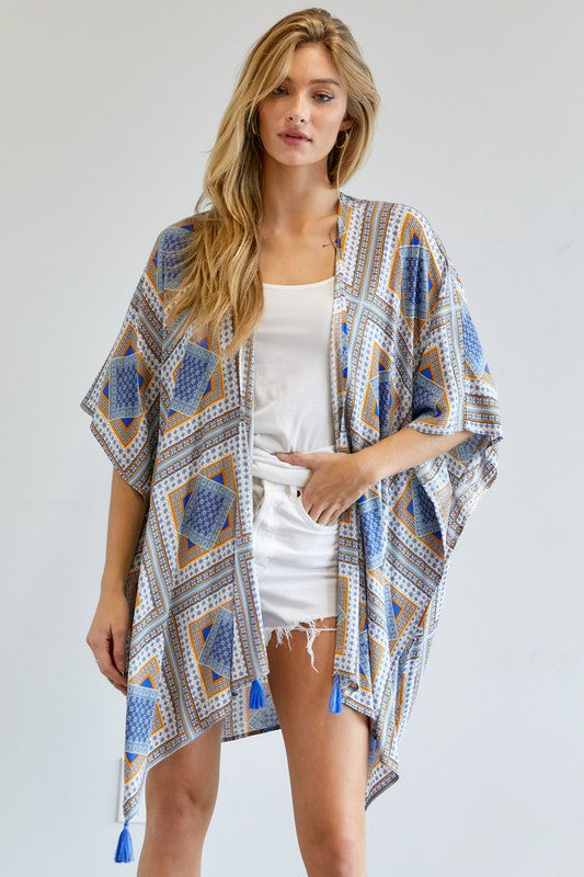 Davi & Dani Boho Print Kimono