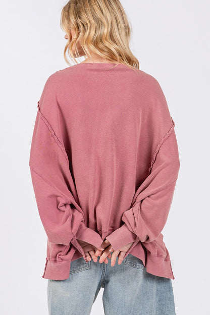 SAGE + FIG Mineral Wash Oversized Sweatshirt