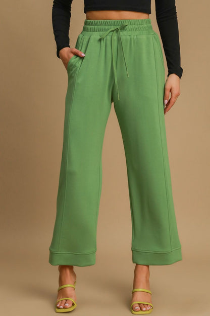 Umgee - Drawstring Wide Leg Pants with Pockets