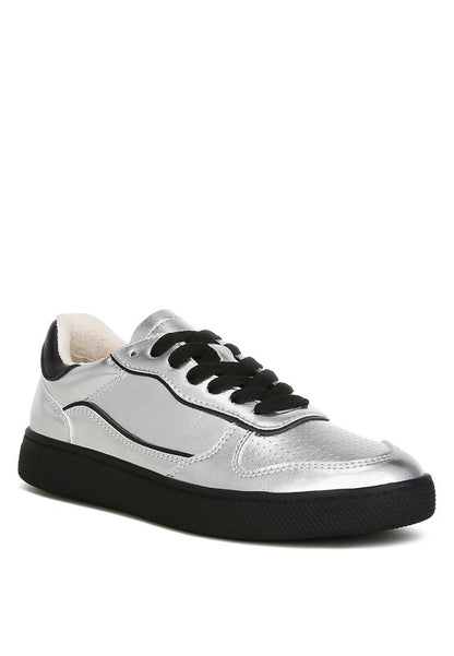 KYNISKA Metallic Faux Leather Everyday Sneakers