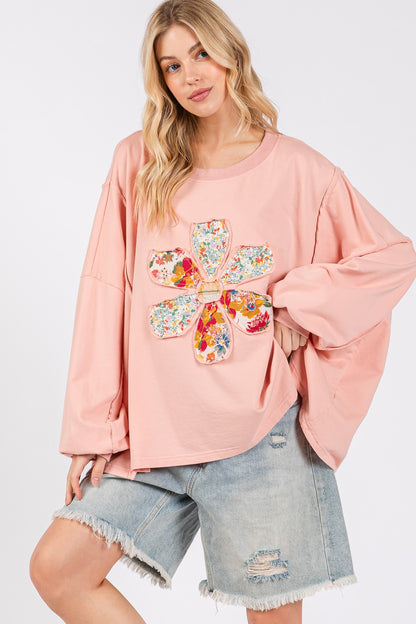 SAGE + FIG - Flower Patch Dropped Shoulder Oversize Top