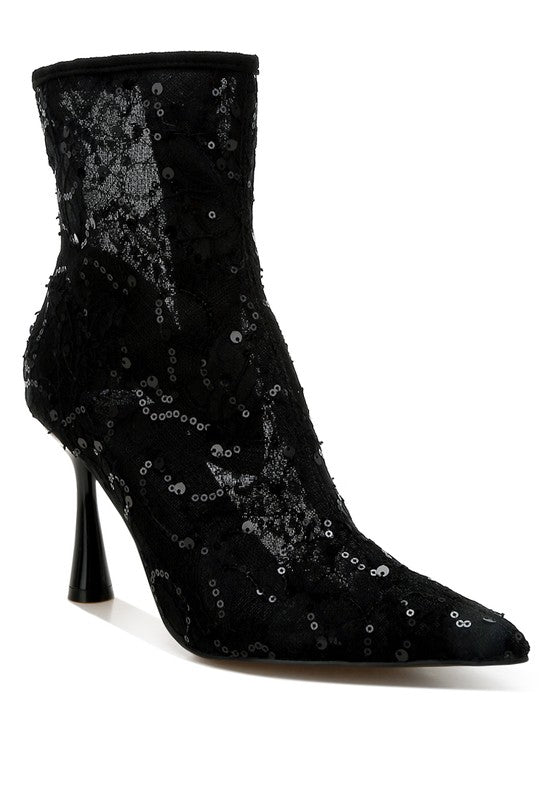 SAMIA Sequin Lace Boots