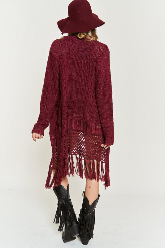 Jade By Jane Plus Size - Fringe Knit Cardigan