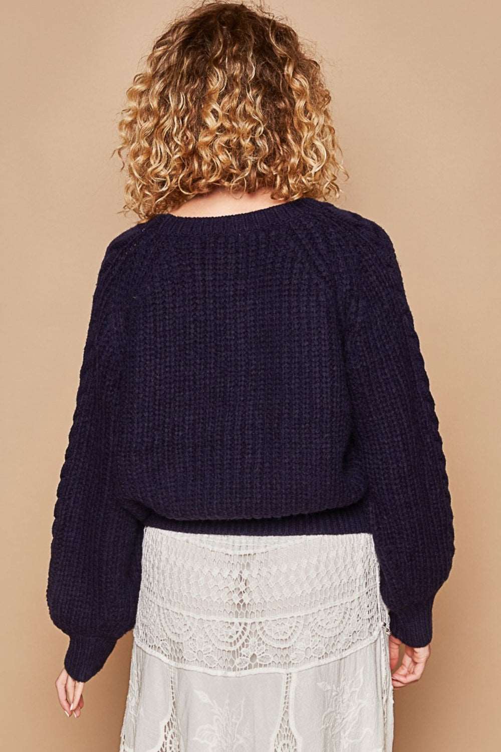 Cable Knit Cutout Sweater