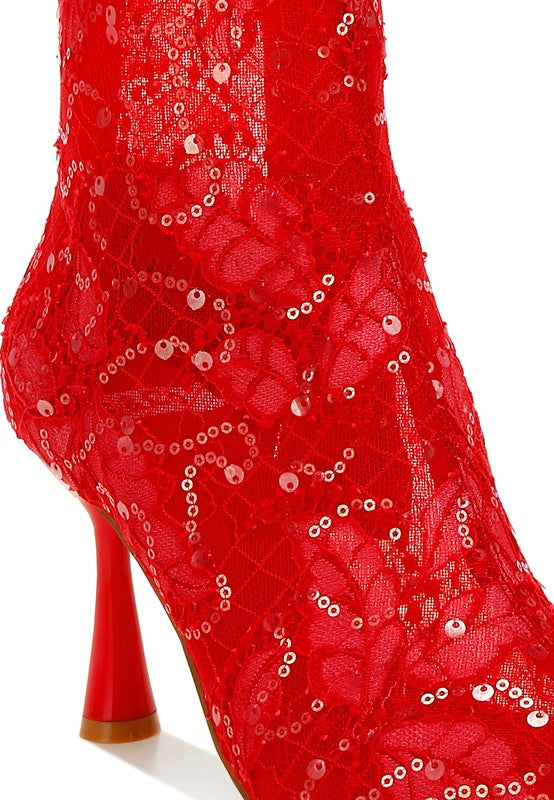 SAMIA Sequin Lace Boots