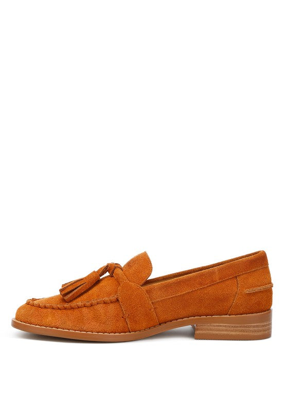 RHONE Tassel Detail Suede Loafers