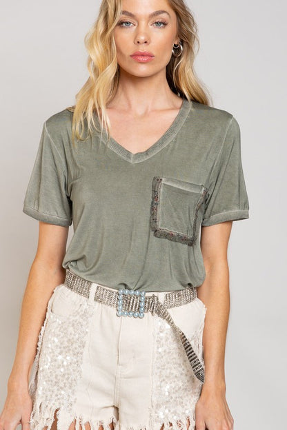 POL Girly Meets Basic Short Sleeve Top