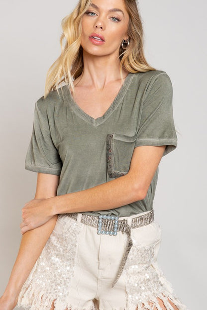 POL Girly Meets Basic Short Sleeve Top