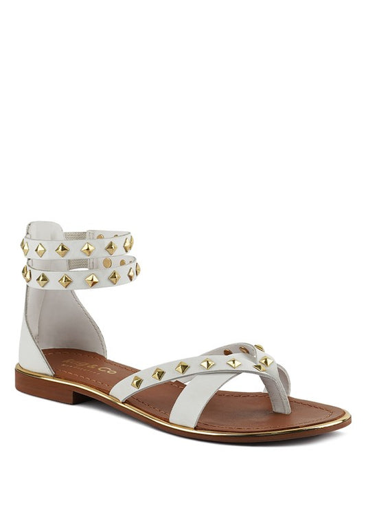 EMMETH Stud Embellished Flat Sandals