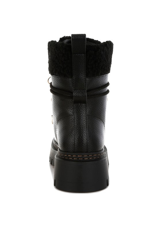 OMUL Fleece & Faux Leather Boots