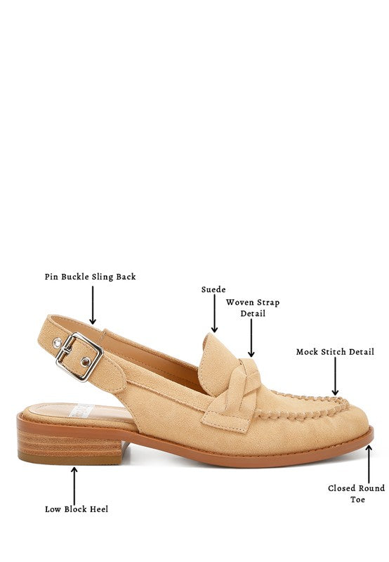 NEMYKIN Woven Strap Slingback Loafers