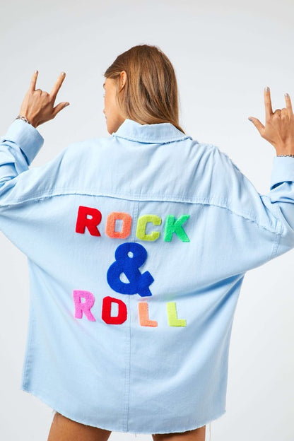 Davi & Dani - Multi Color Rock & Roll Lettered Shirt