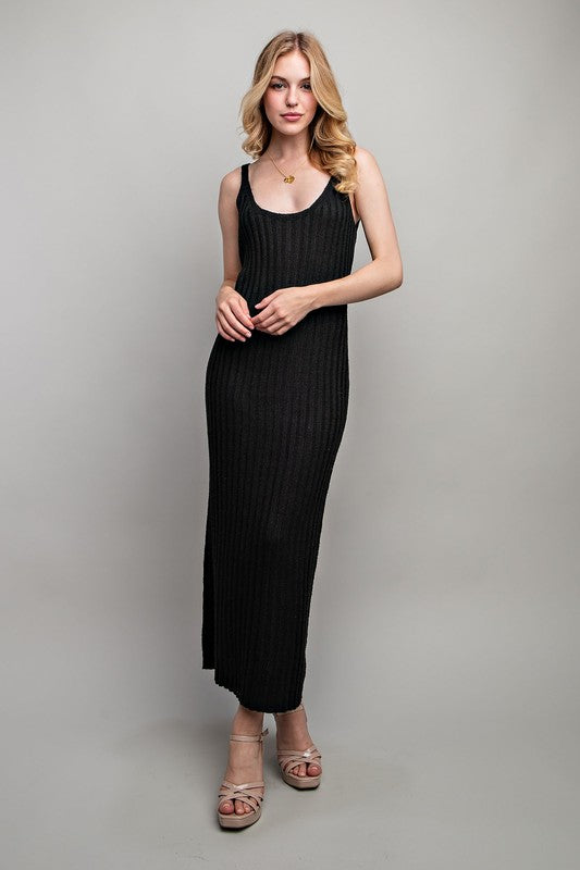 Sweet Generis Ribbed Knit Maxi Dress