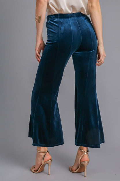 Umgee - High Rise Elastic Waist Flare Pants