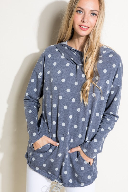 e Luna Polka Dot Hooded Sweatshirt