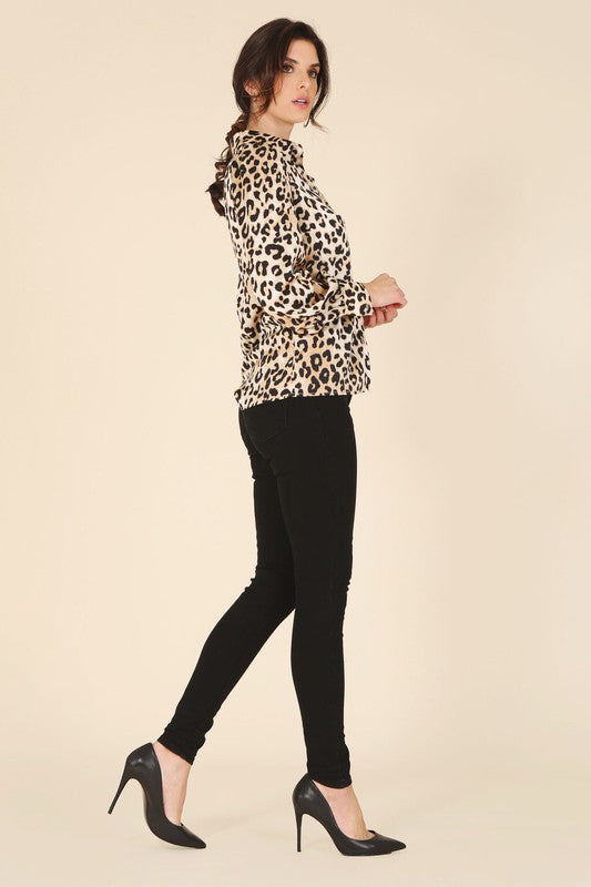 Lilou Satin Leopard Print Blouse