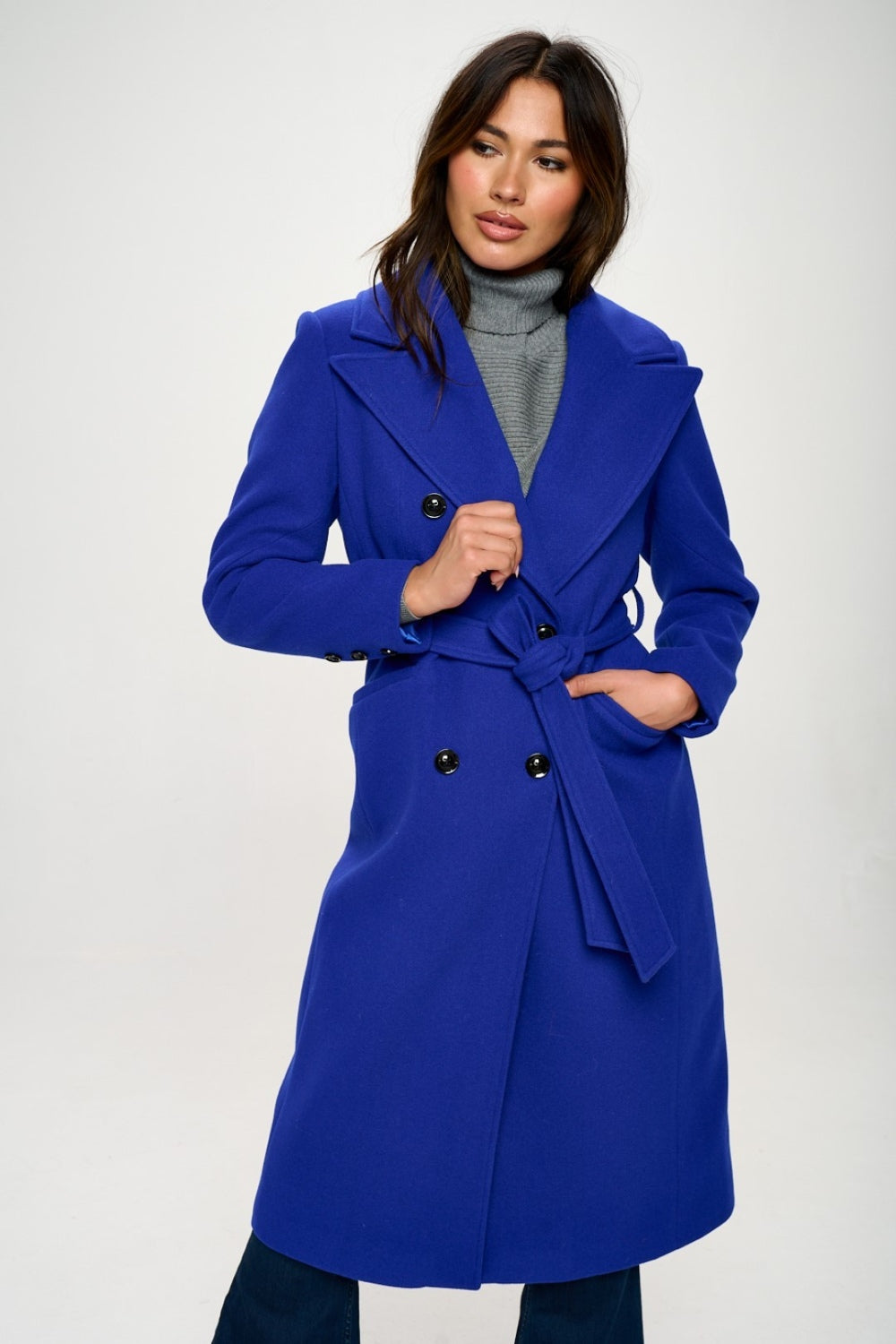 Coalition LA Double-Breasted Vegan Wool Coat