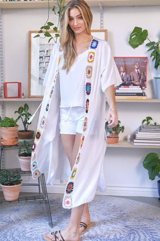 Davi & Dani Solid Long Cardigan