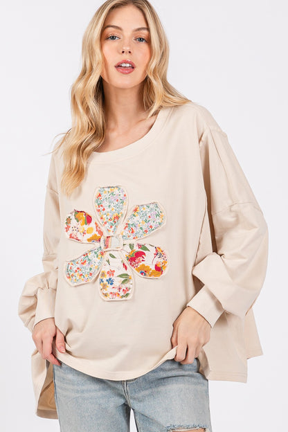 SAGE + FIG - Flower Patch Dropped Shoulder Oversize Top