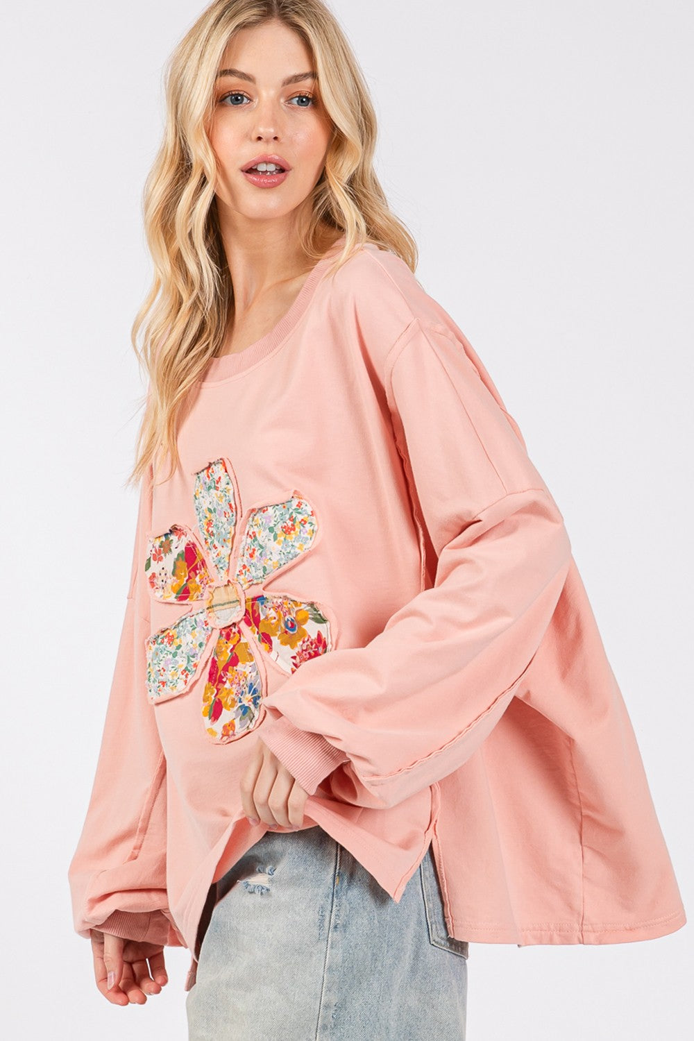 SAGE + FIG - Flower Patch Dropped Shoulder Oversize Top