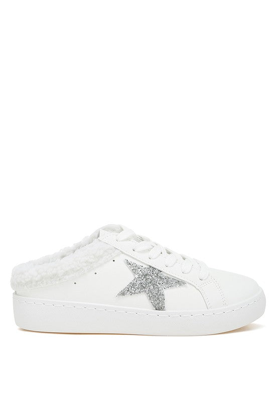 MOXIE Fur Collar Slip-on Sneakers