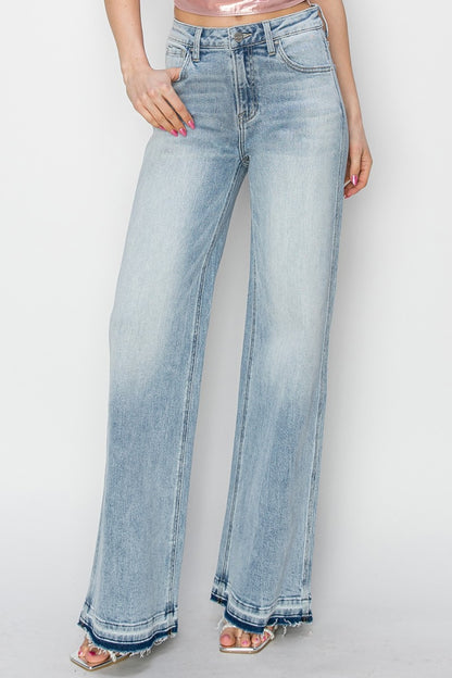 RISEN - Full Size High Rise Wide Leg Jeans