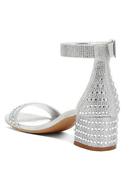 TWERKY Rhinestone Embellished Block Sandals