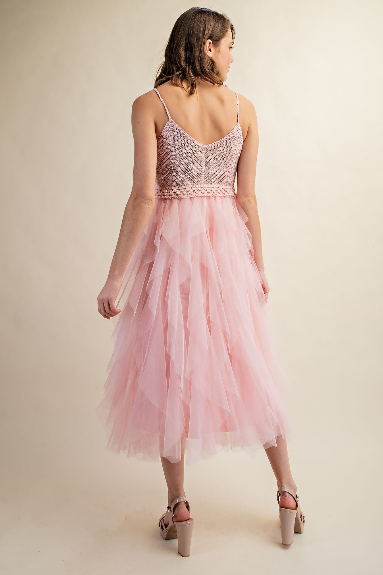 Sweet Generis - LOVELY Tulle Midi Crochet Dress