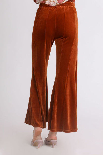 Umgee - High Rise Elastic Waist Flare Pants