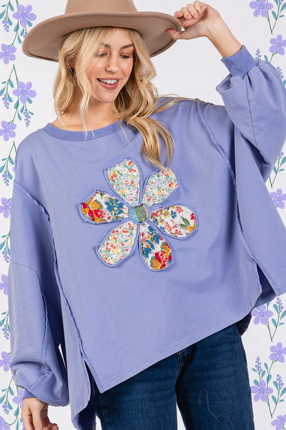 SAGE + FIG - Flower Patch Dropped Shoulder Oversize Top