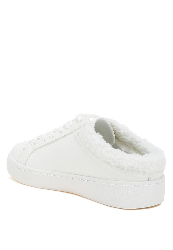 MOXIE Fur Collar Slip-on Sneakers