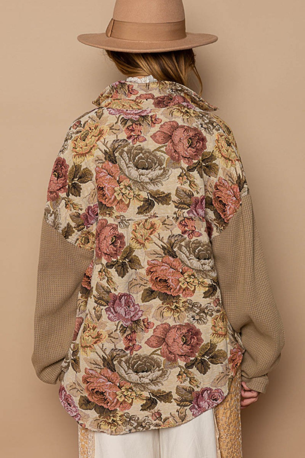 Floral Contrast Jacquard Shirt