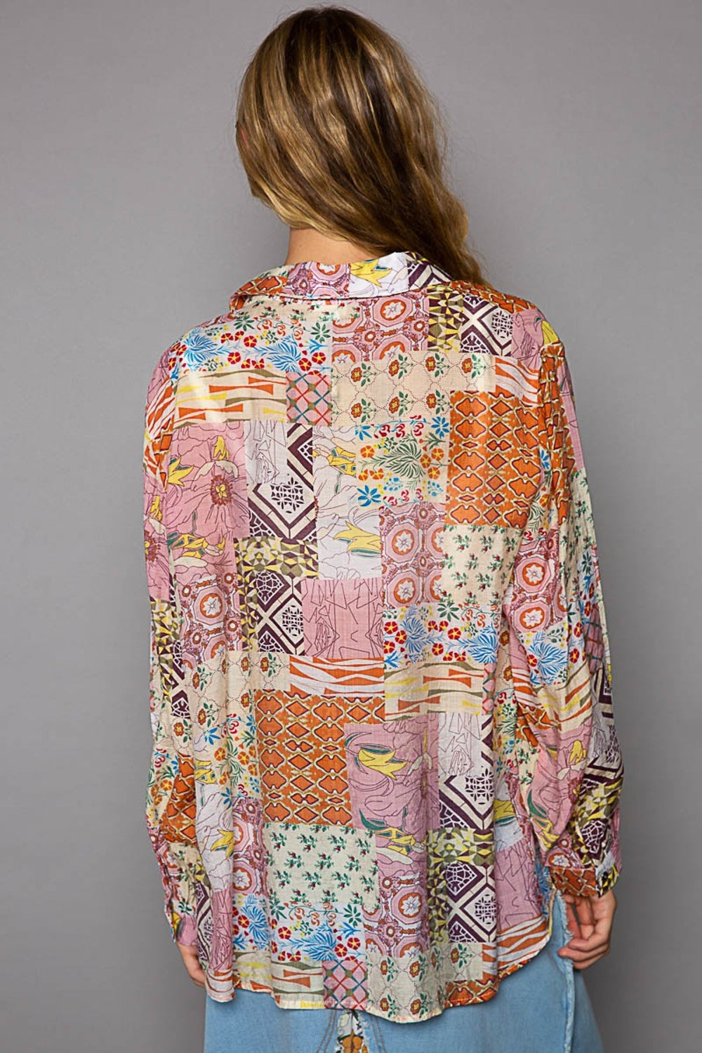 POL Multi Print Long Sleeve Shirt