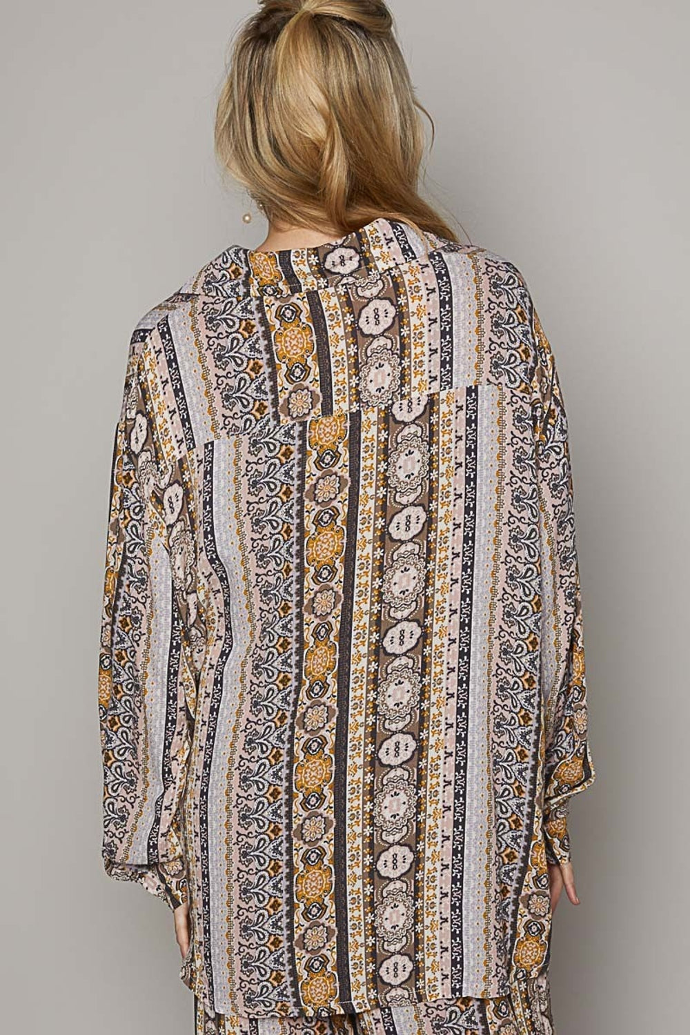 POL Long Sleeve Multi Print Shirt