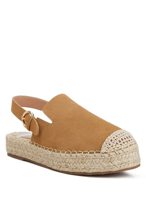 AFFIE Suede Slingback Strap Espadrilles