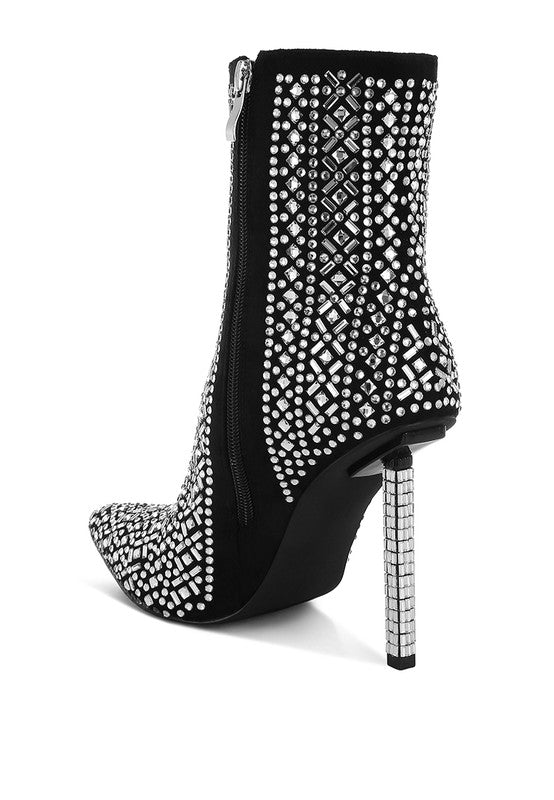 GEM BLAZE Rhinestone Embellished Stiletto Boots