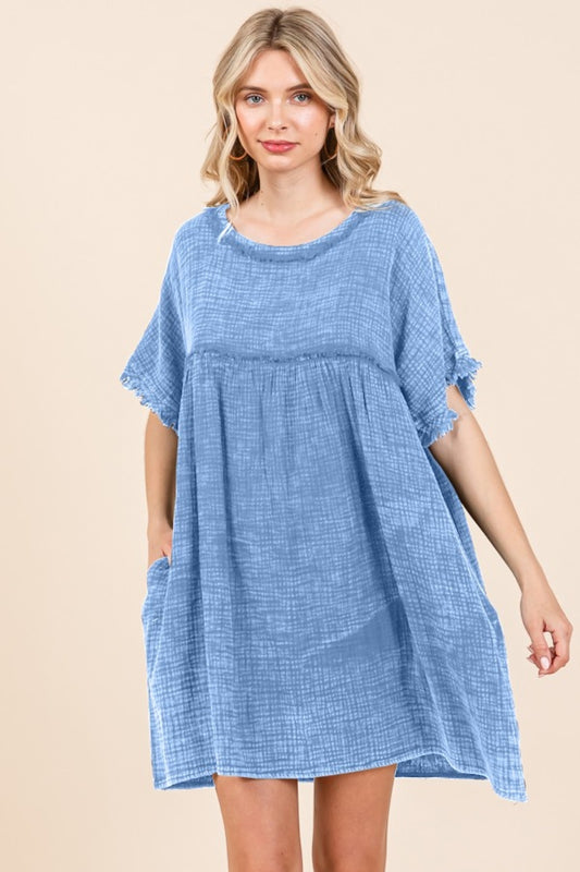 Culture Code Full Size Babydoll Dress with Pockets